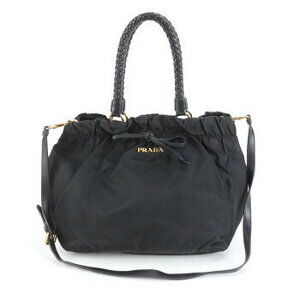 Prada Tessuto leather shoulder bag crossbody handbag black